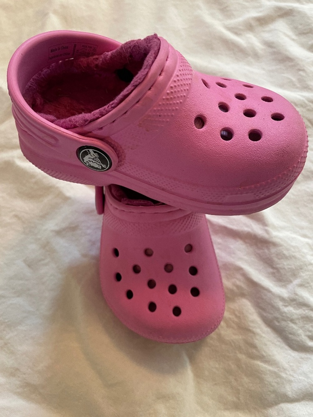 Fur Lined Bubblegum Pink Baby/Toddler Crocs